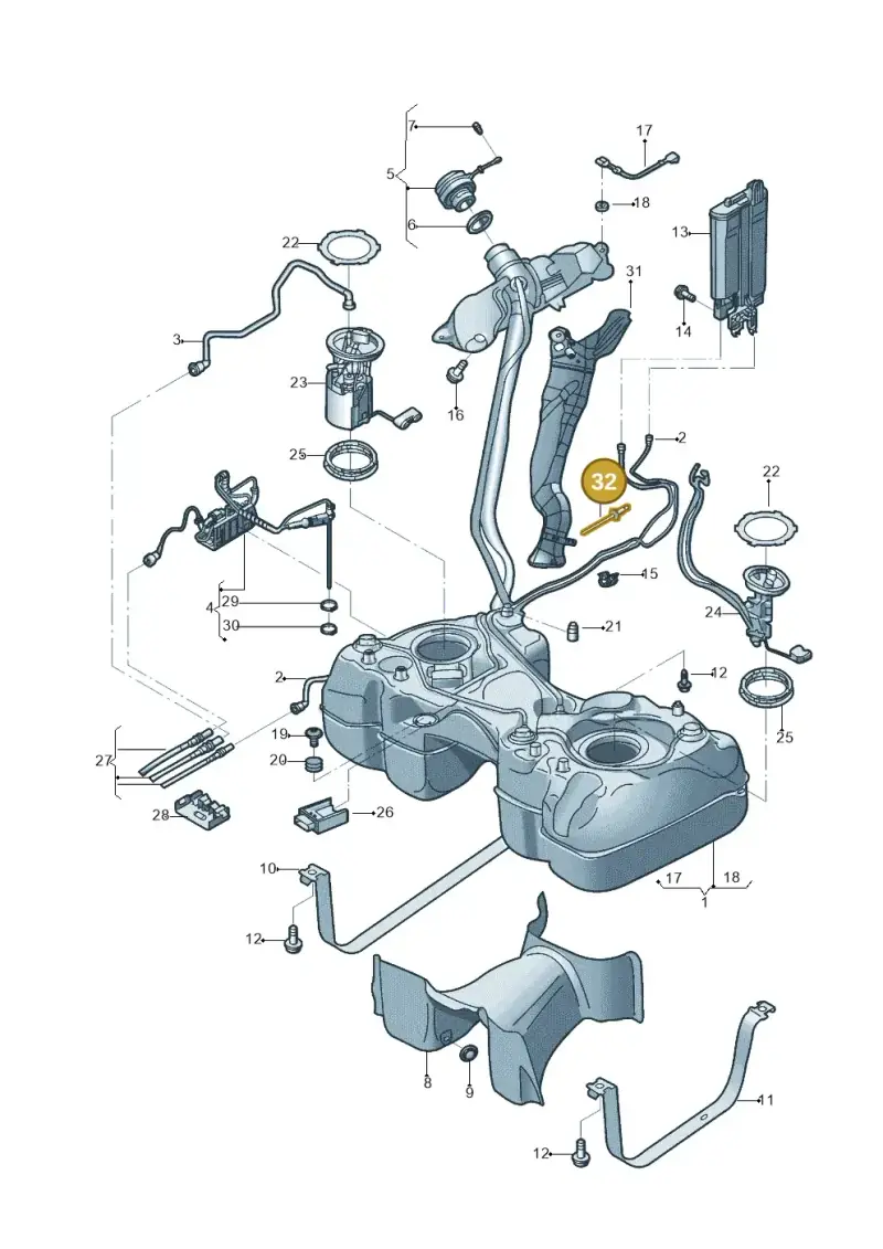 N90994201 — Volkswagen Tiguan 2.0 4Motion (2017-2024) diagram 833201010, position 32