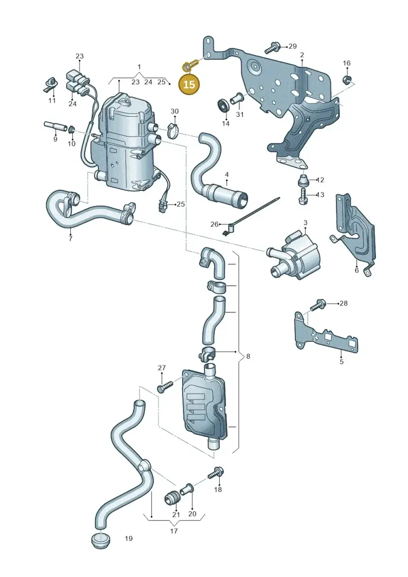 N90994403 — Volkswagen Touareg (2017-2023) diagram 859261000, position 15