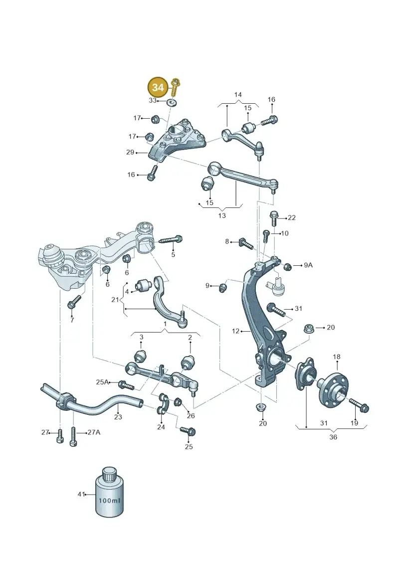 N90996702 — Volkswagen Phaeton 4motion (2010-2016) diagram 258407000, position 34