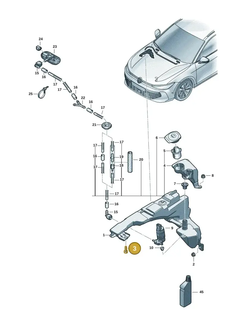 N90999502 — Volkswagen Passat estate (2023-) diagram 3j0955110, position 3