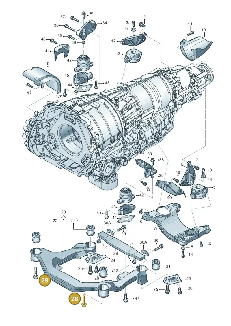 N91001302 — Audi A8/S8/qu. lang    08> (2007-) diagram 291399820, position 28
