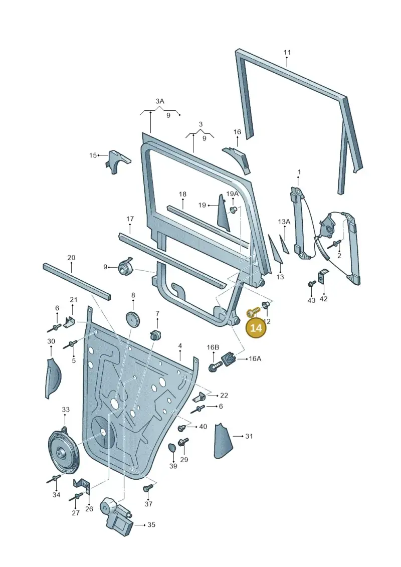 N91001701 — Volkswagen 7L6 platform diagram 274839600, position 14