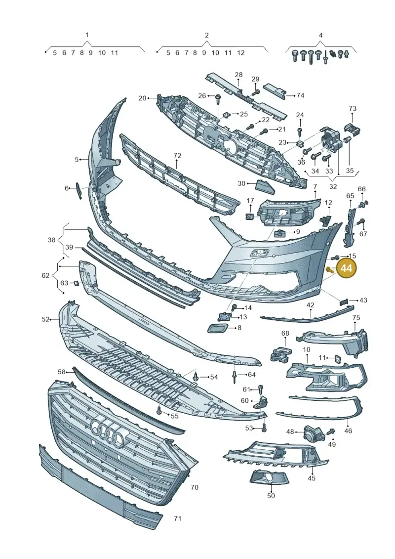 N91001701 — Audi A8 (2017-2025) diagram 838807015, position 44