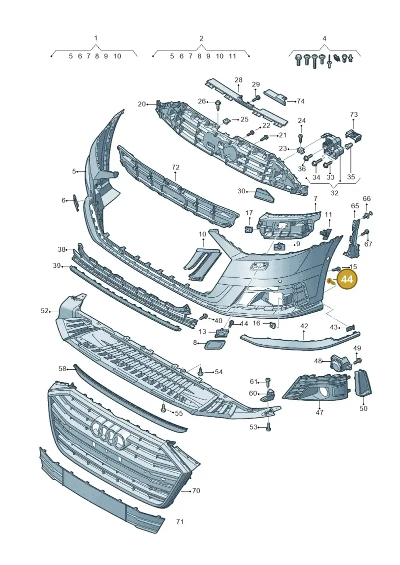 N91001701 — Audi A8 (2017-2025) diagram 838807020, position 44