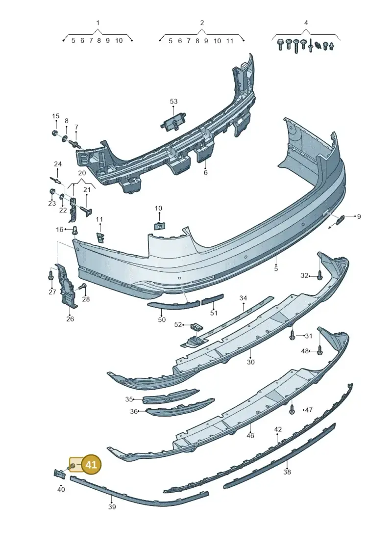 N91001701 — Audi A8 (2017-2025) diagram 838807080, position 41