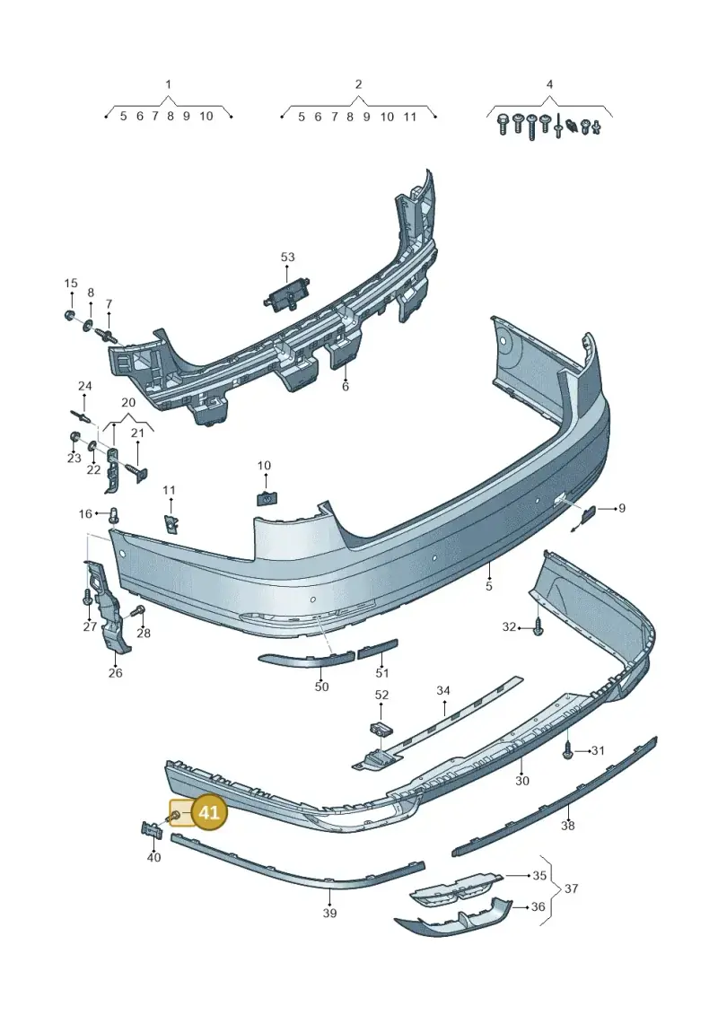 N91001701 — Audi A8 (2017-2025) diagram 838807600, position 41