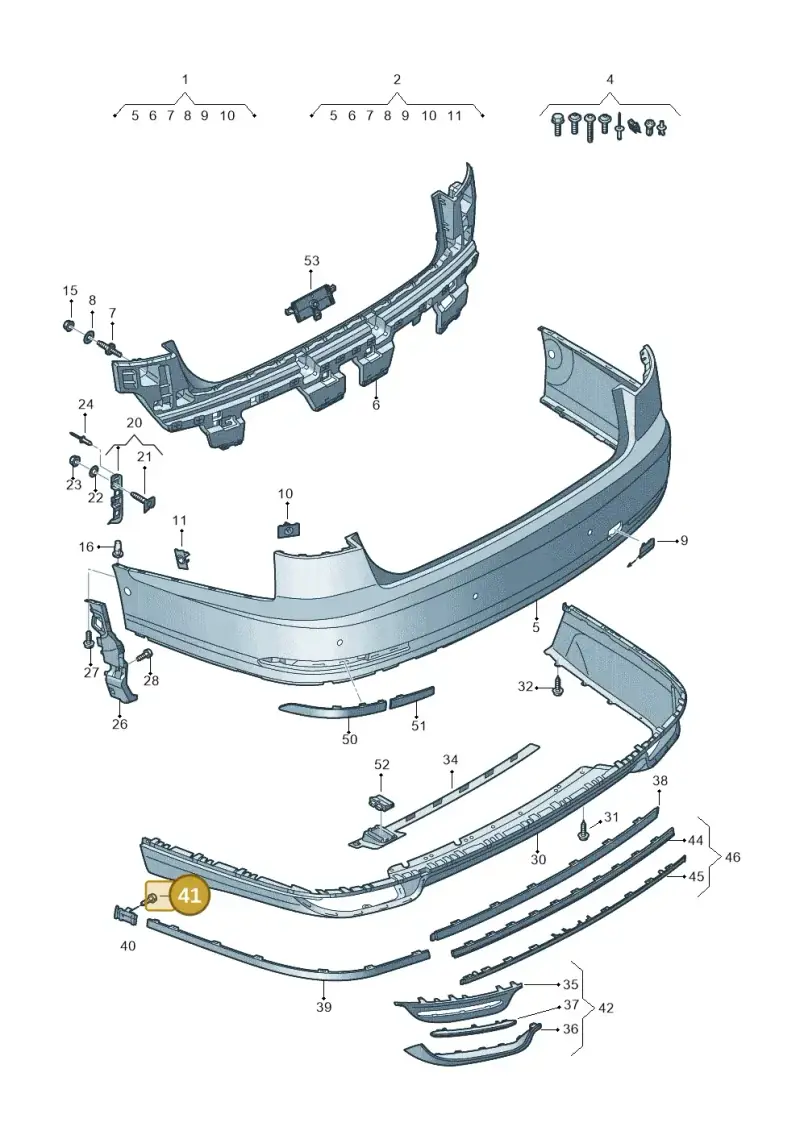 N91001701 — Audi A8 (2017-2025) diagram 838807700, position 41