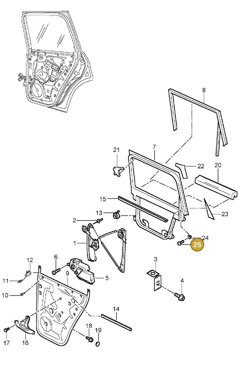 N91001701 — Porsche Cayenne (2002-2006) diagram p24804040, position 25