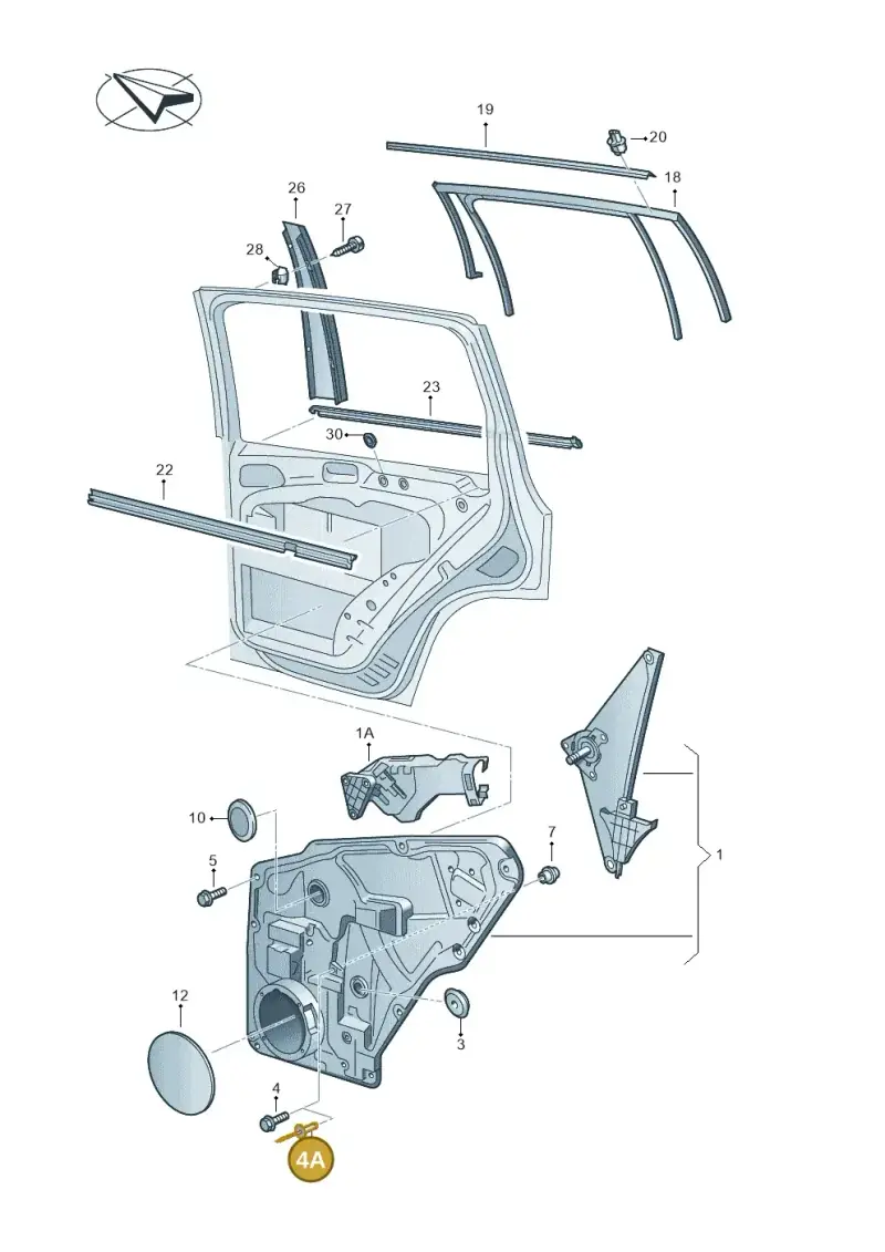 N91003401 — Volkswagen Tiguan 4Motion (2011-2018) diagram 634839600, position 4A