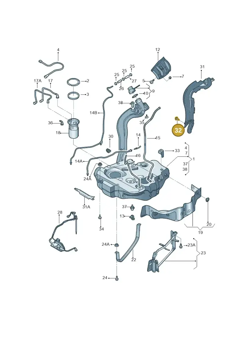 N91003401 — Volkswagen Jetta (2014-2017) diagram 692201050, position 32