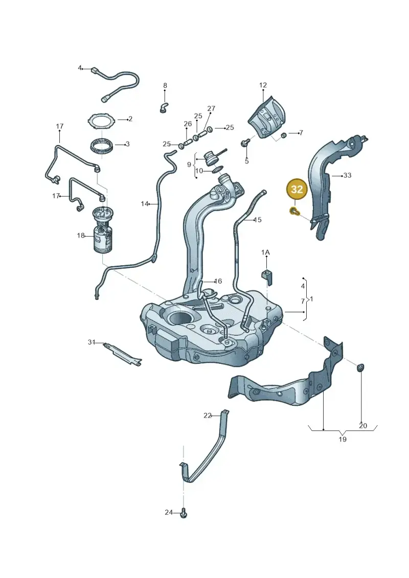 N91003401 — Volkswagen Beetle (2016-2019) diagram 801201005, position 32