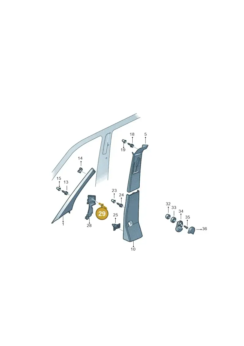 N91003401 — Volkswagen Single-cab transp. (2015-2019) diagram 862867065, position 29