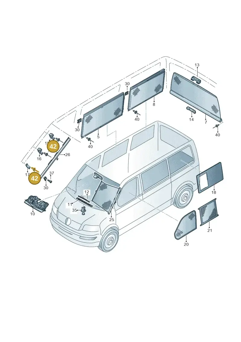 N91003401 — Volkswagen California Camper (2015-2019) diagram 871861100, position 42