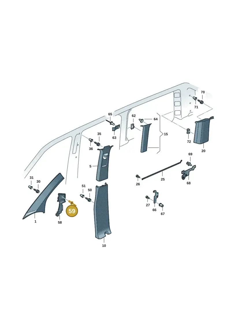 N91003401 — Volkswagen Transport. multivan (2019-2024) diagram 7em867070, position 59
