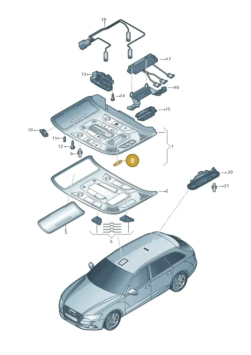 N91008001 — Audi A6 Avant (2012-2018) diagram 738947000, position 8