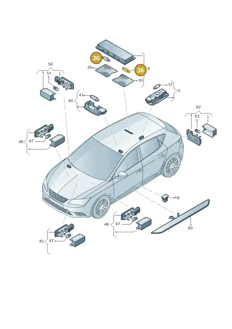 N91008001 — SEAT Leon ST (2016-2020) diagram 754947050, position 36