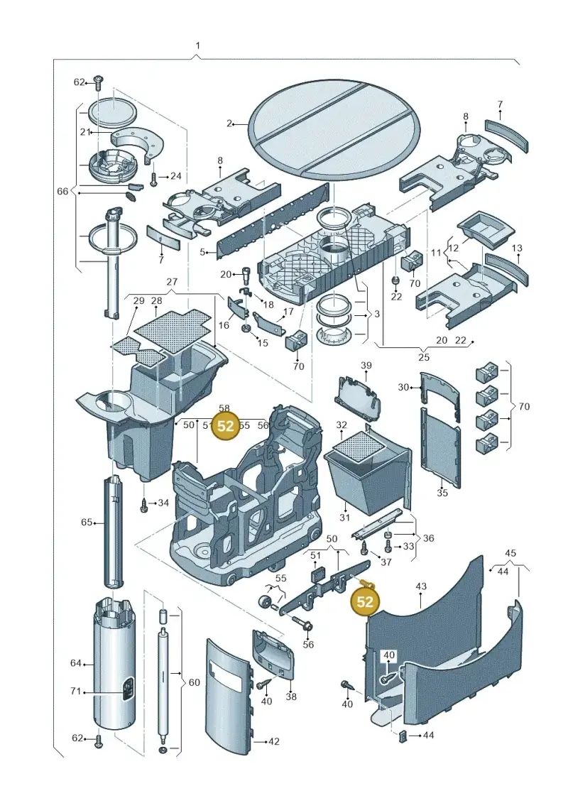 N91009801 — Volkswagen Caravelle (2015-2019) diagram 410861200, position 52
