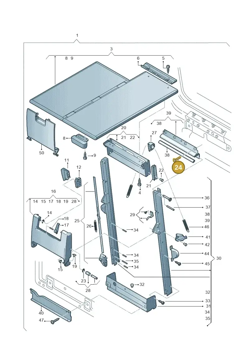N91009801 — Volkswagen Transport. multivan (2019-2024) diagram 410861300, position 24