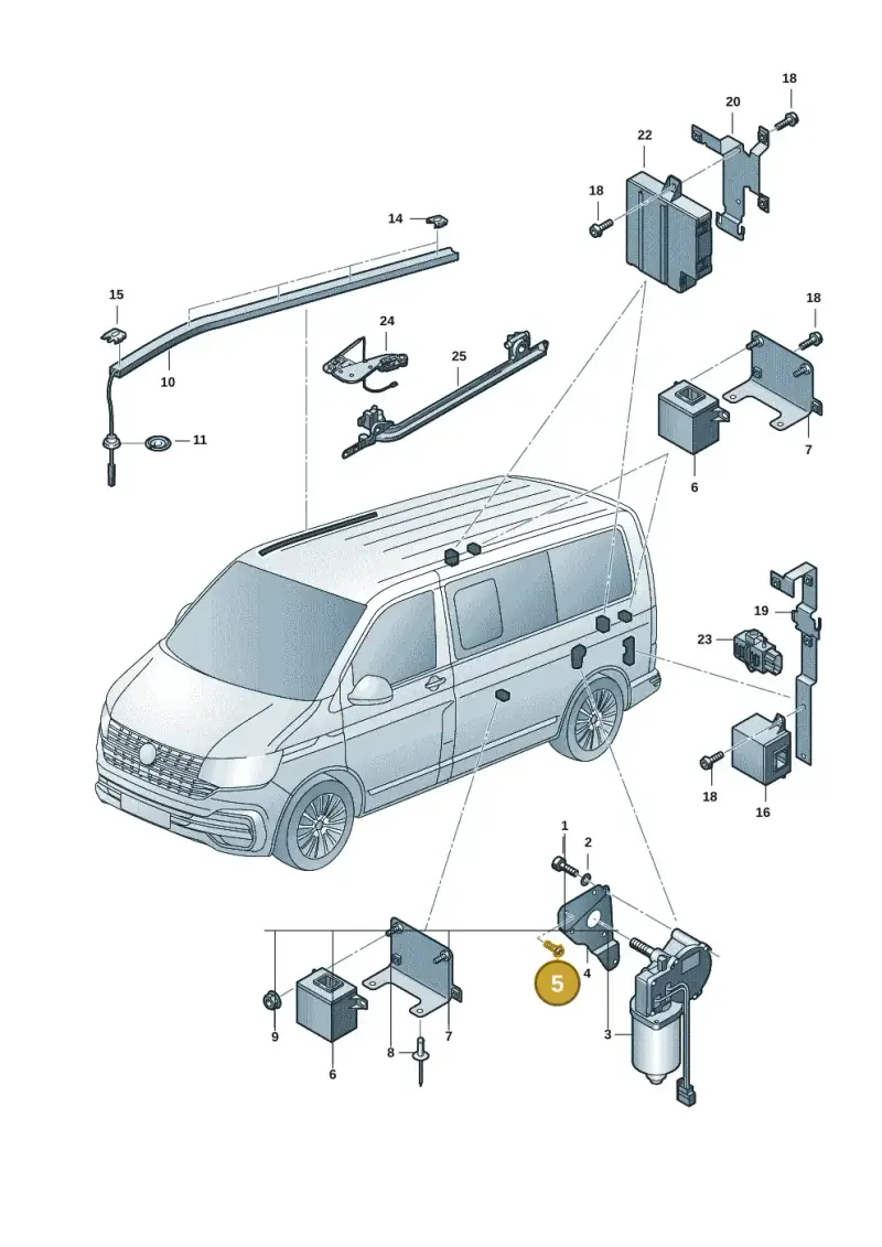 N91009801 — Volkswagen Transport. multivan (2019-2024) diagram 7em959000, position 5