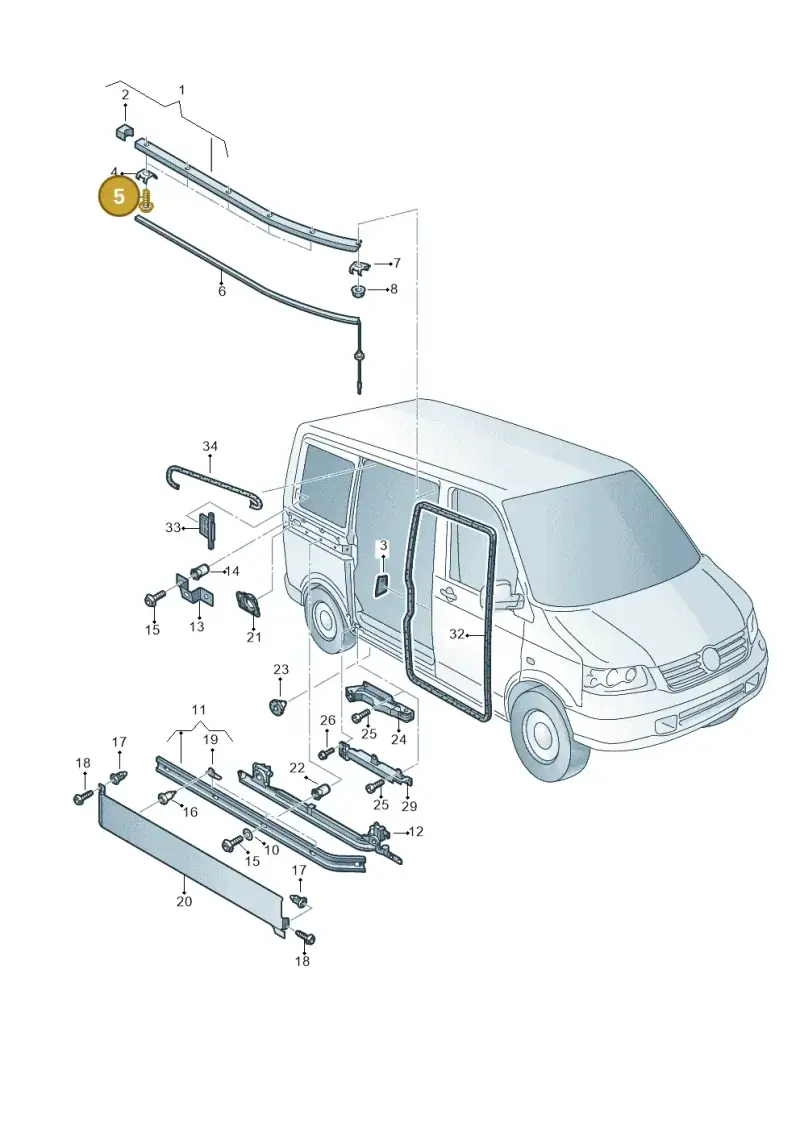 N91009802 — Volkswagen Transp. caravelle (2011-2015) diagram 410843500, position 5