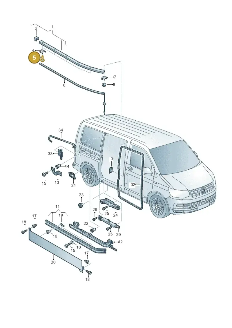 N91009802 — Volkswagen Transport. multivan (2019-2024) diagram 861843500, position 5