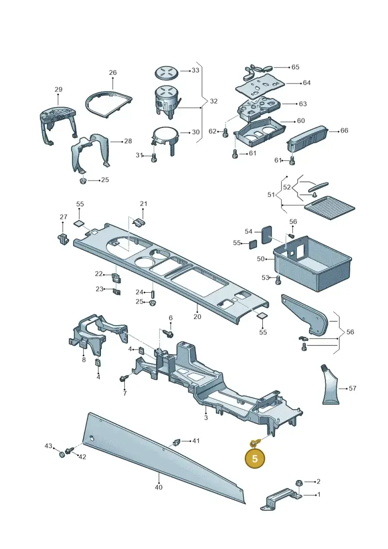 N91011301 — Volkswagen Phaeton 4motion (2010-2016) diagram 258863600, position 5