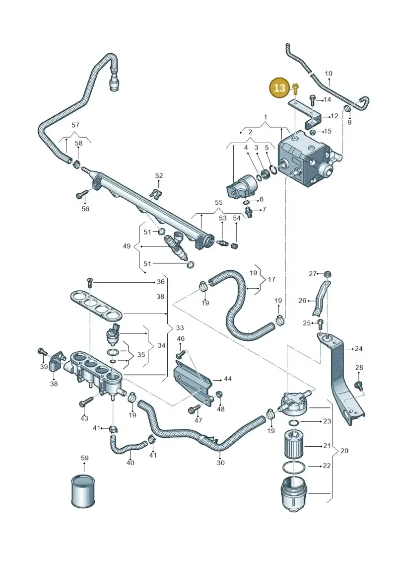 N91011301 — Volkswagen Caddy Maxi Kombi (2010-2015) diagram 690133470, position 13