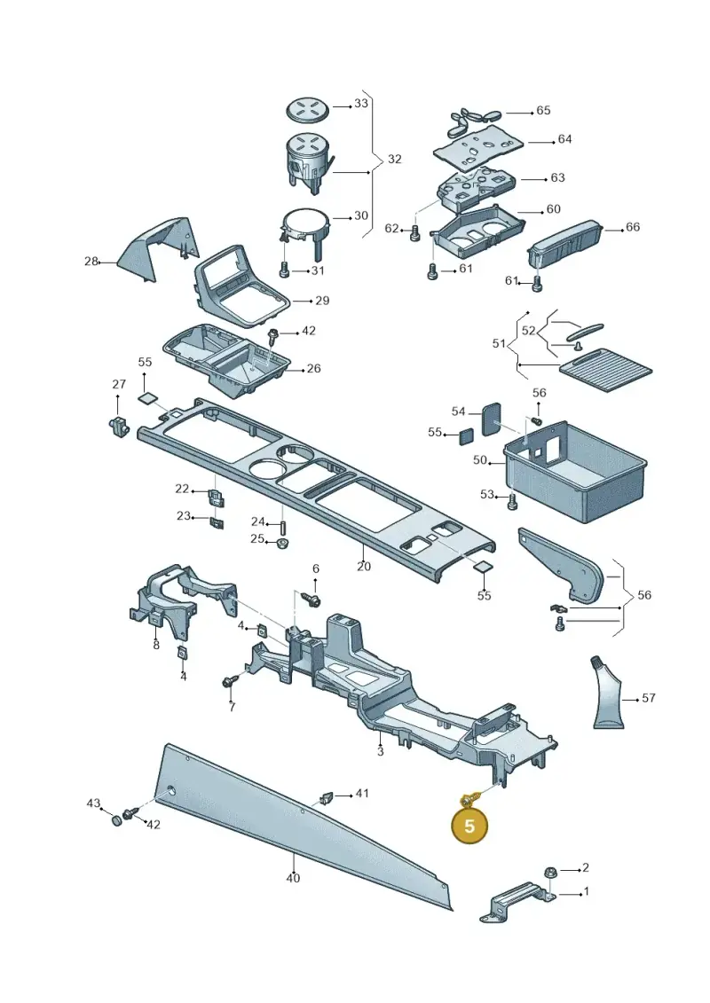 N91011301 — Volkswagen Phaeton 4motion (2010-2016) diagram 710863610, position 5