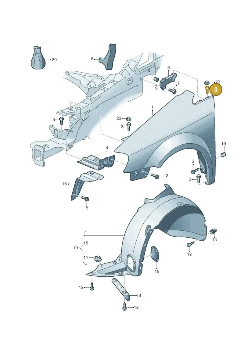 N91011301 — Volkswagen Caddy kombi (2015-2020) diagram 866821000, position 3