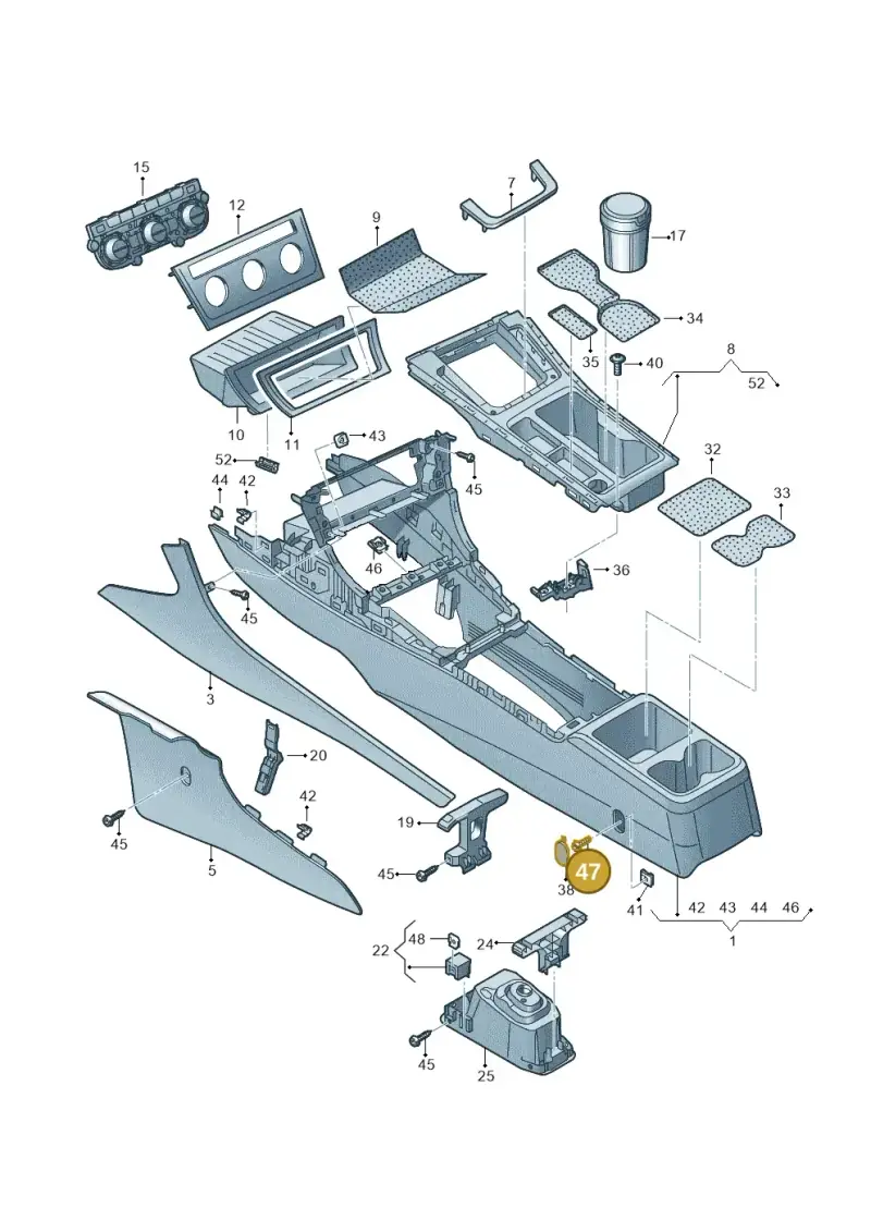 N91014501 — Volkswagen Golf Estate (2013-2017) diagram 746863500, position 47