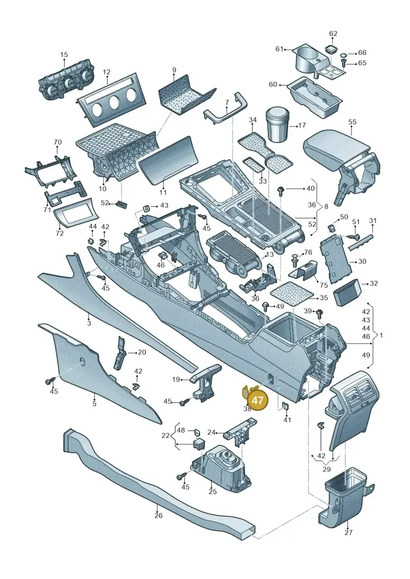 N91014501 — Volkswagen Golf Estate (2013-2017) diagram 763863550, position 47