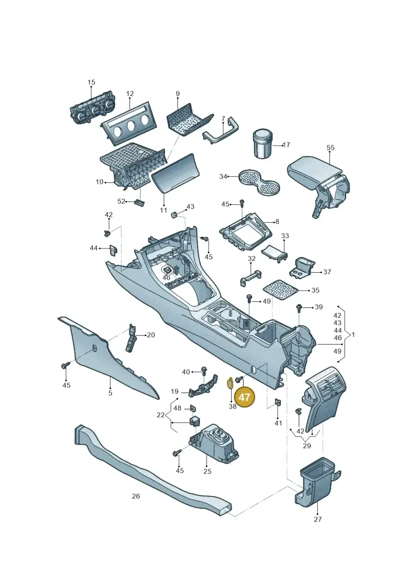 N91014501 — Volkswagen Golf 1.4 BlueMotion (2014-2017) diagram 781863550, position 47