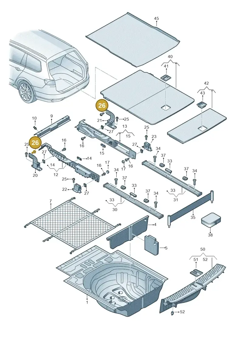 N91014501 — Volkswagen Passat saloon (2014-2024) diagram 793863850, position 26