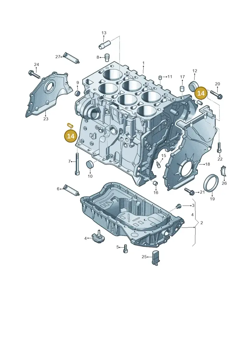 N91017001 — Volkswagen Touareg BlueMotion (2014-2018) diagram 787103100, position 14