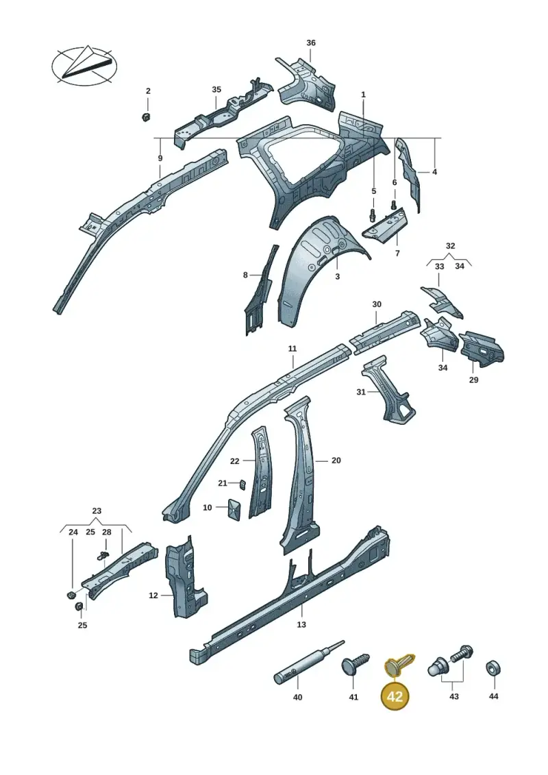 N91017602 — Volkswagen Passat estate (2023-) diagram 3j0809000, position 42