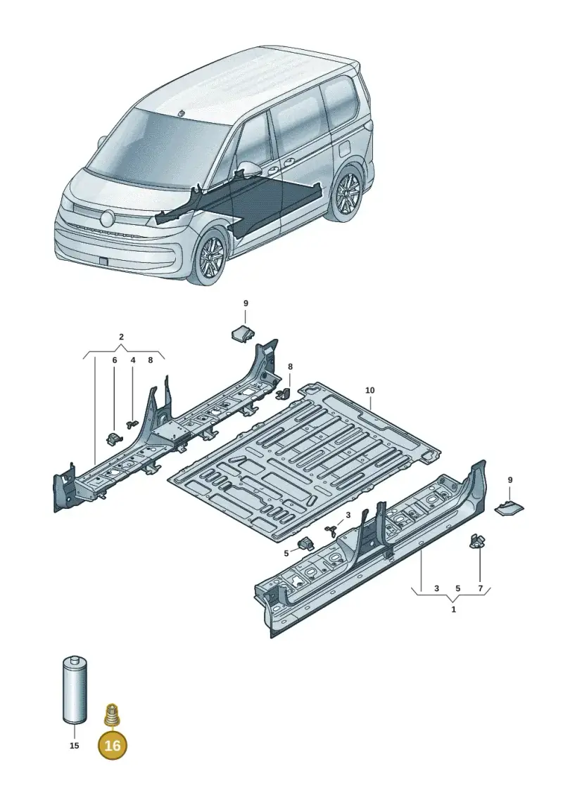 N91017602 — Volkswagen Multivan (2021-) diagram 7t0803300, position 16