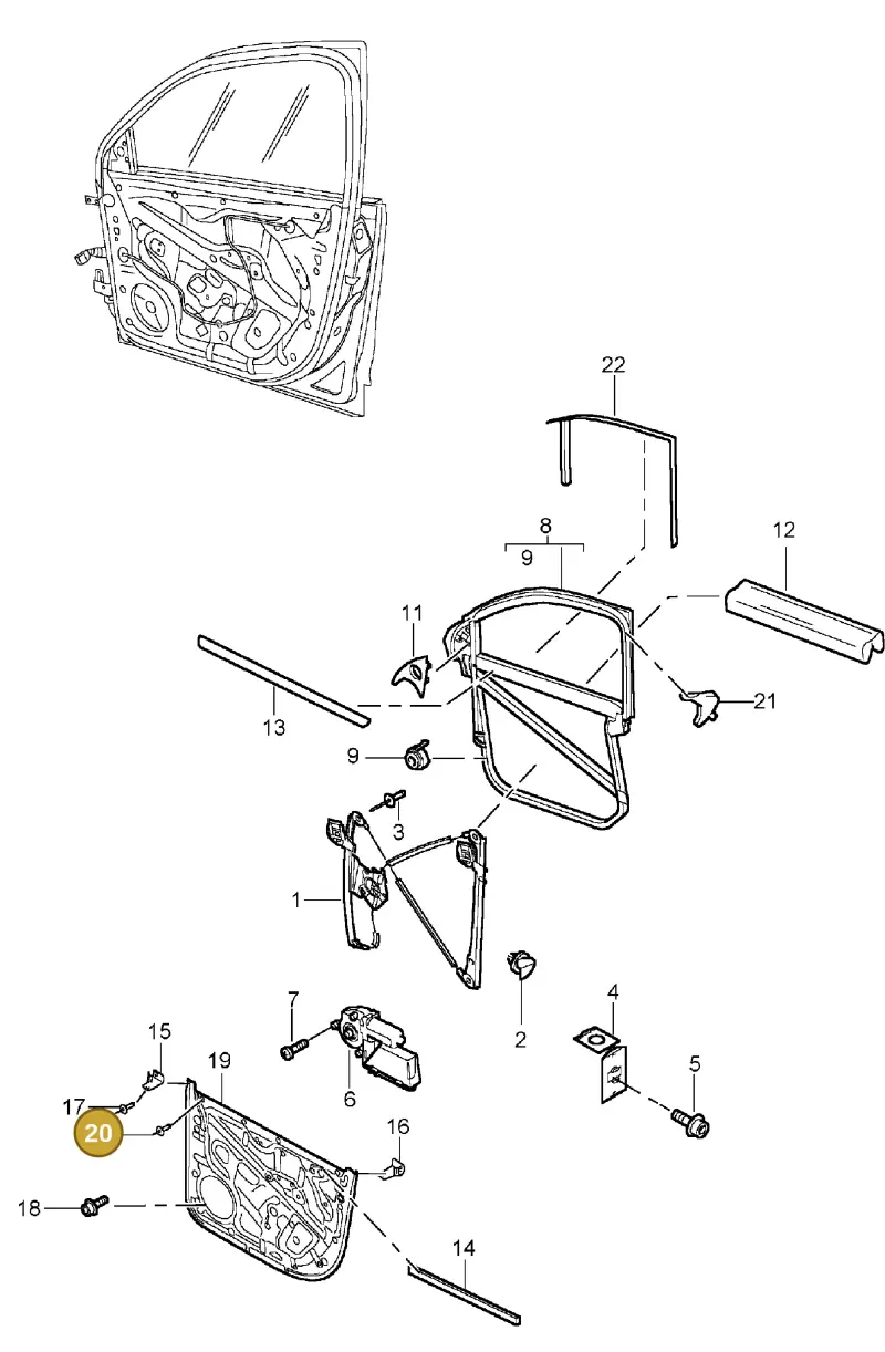 N91017701 — Porsche Cayenne (2002-2006) diagram p24804030, position 20