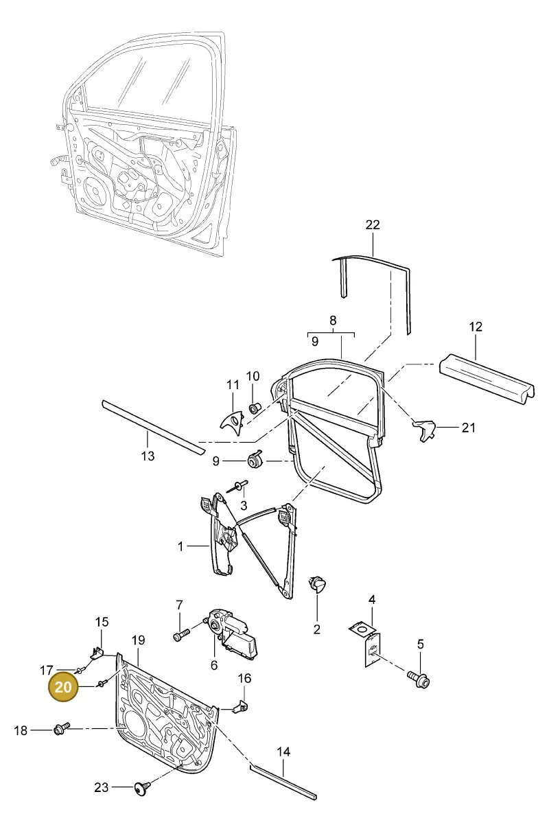 N91017701 — Porsche Cayenne (2007-2010) diagram p31804030, position 20