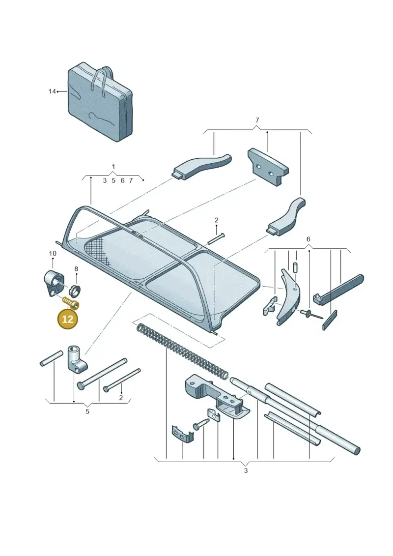 N91020102 — Volkswagen Eos BlueMotion (2010-2015) diagram 482862000, position 12