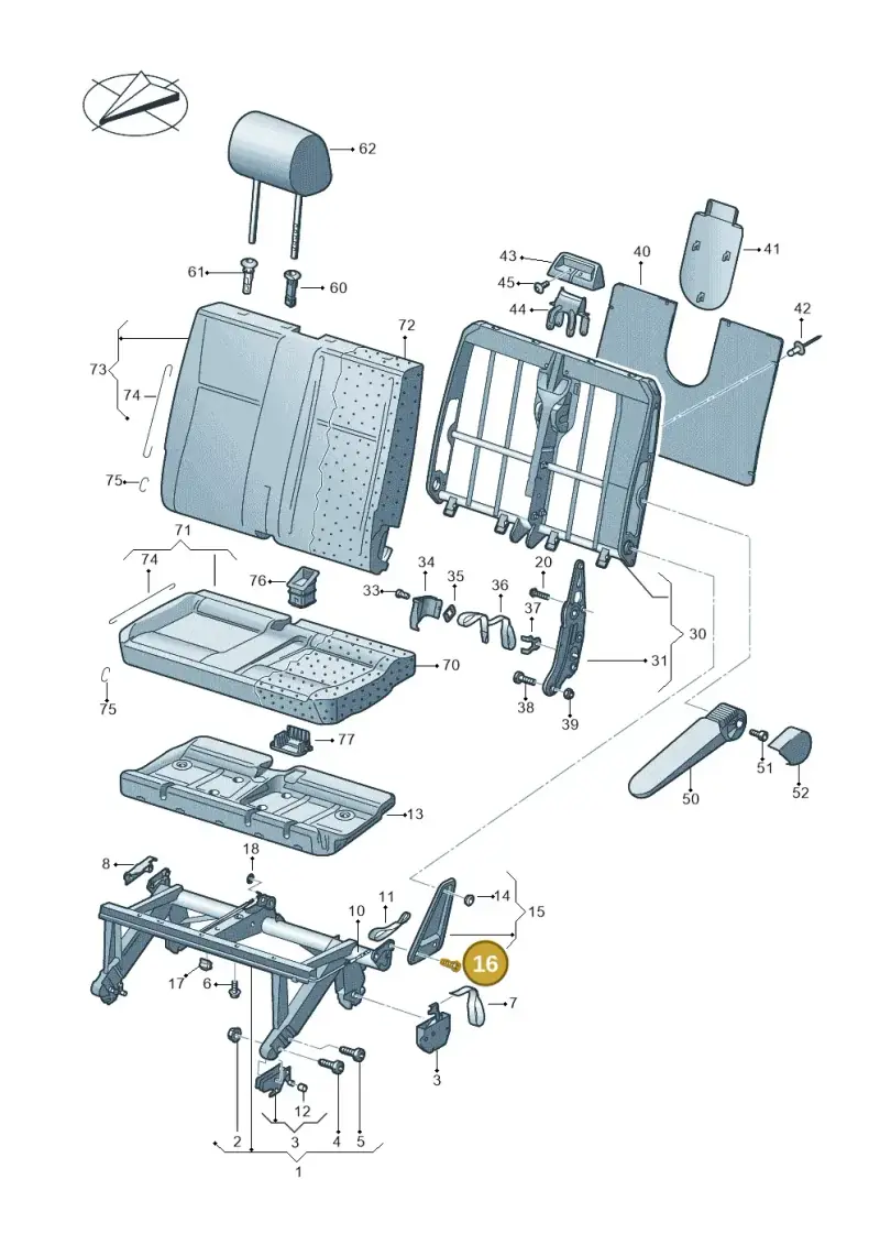 N91021403 — Volkswagen Caravelle (2015-2019) diagram 861883000, position 16