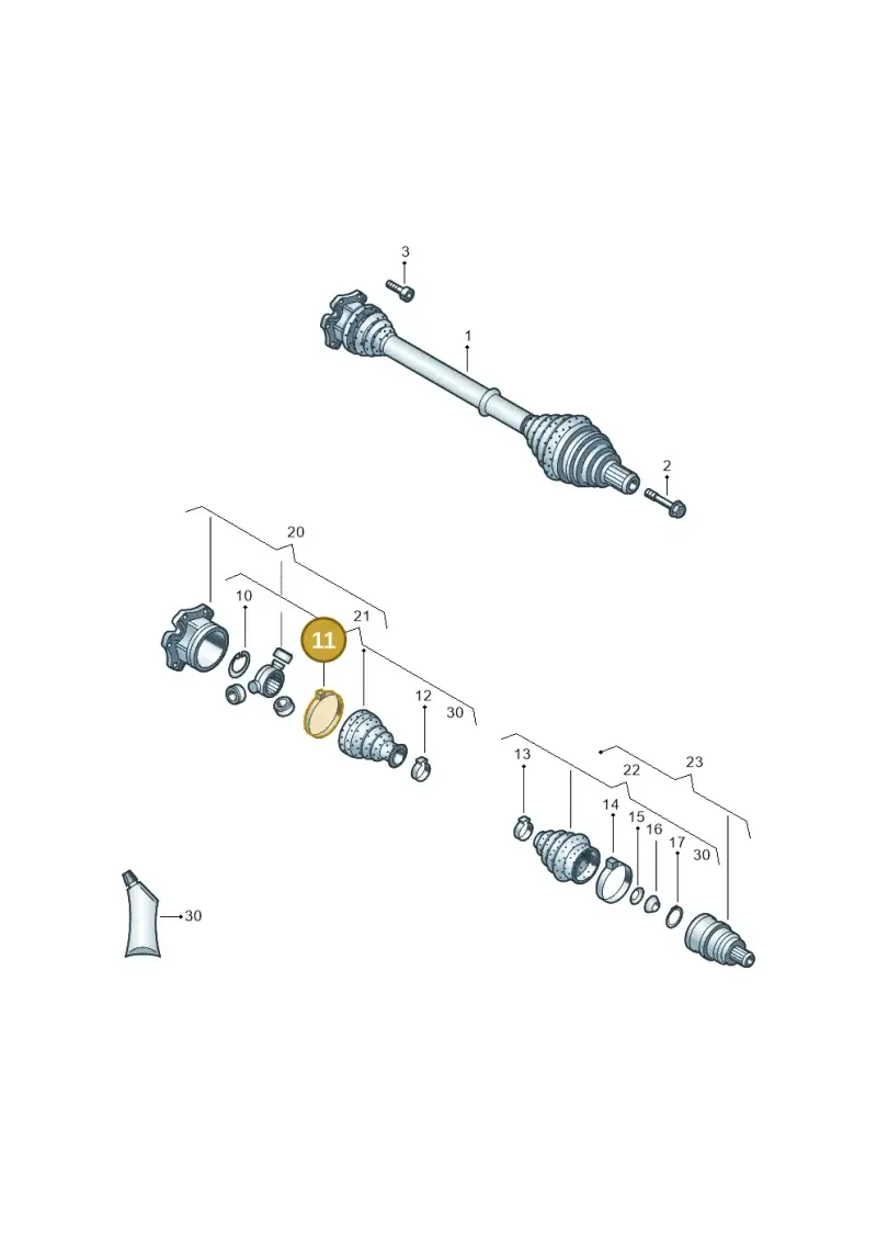 N91022501 — Volkswagen Golf 2.0 (2008-2011) diagram 625407580, position 11