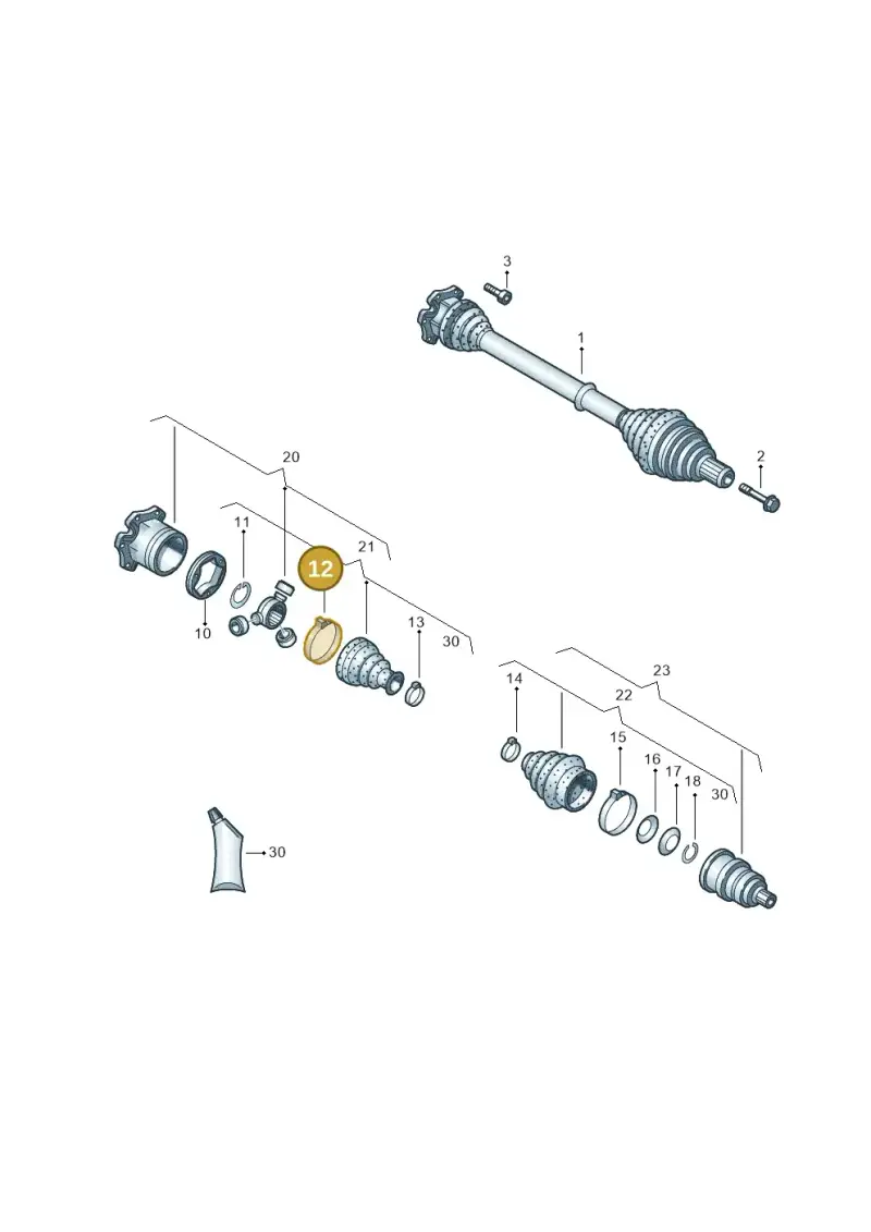 N91022501 — Volkswagen Eos BlueMotion (2010-2015) diagram 702407560, position 12