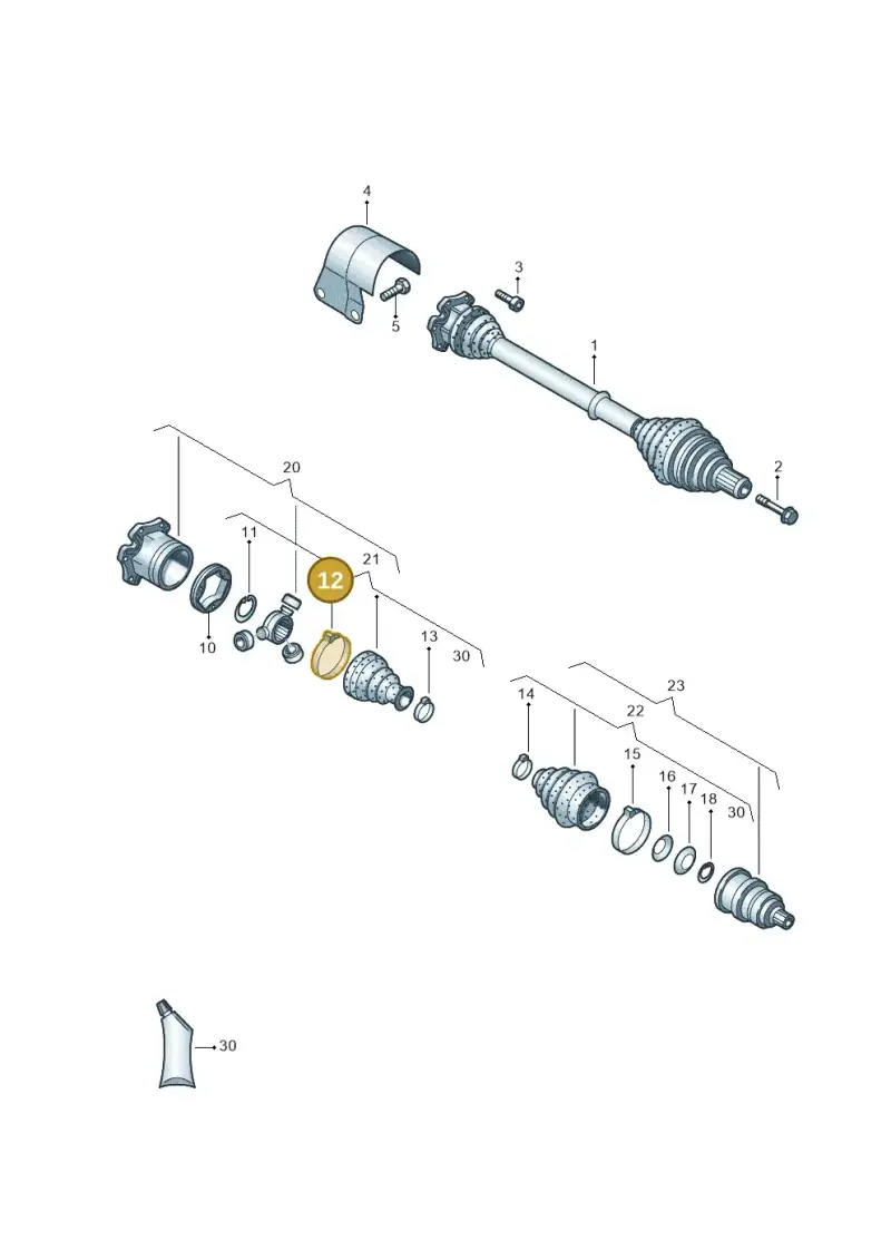 N91022501 — Volkswagen Passat saloon (2010-2015) diagram 737407600, position 12