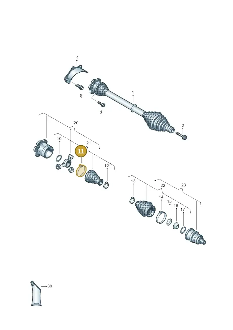 N91022501 — Volkswagen Jetta (2014-2017) diagram 460407650, position 11