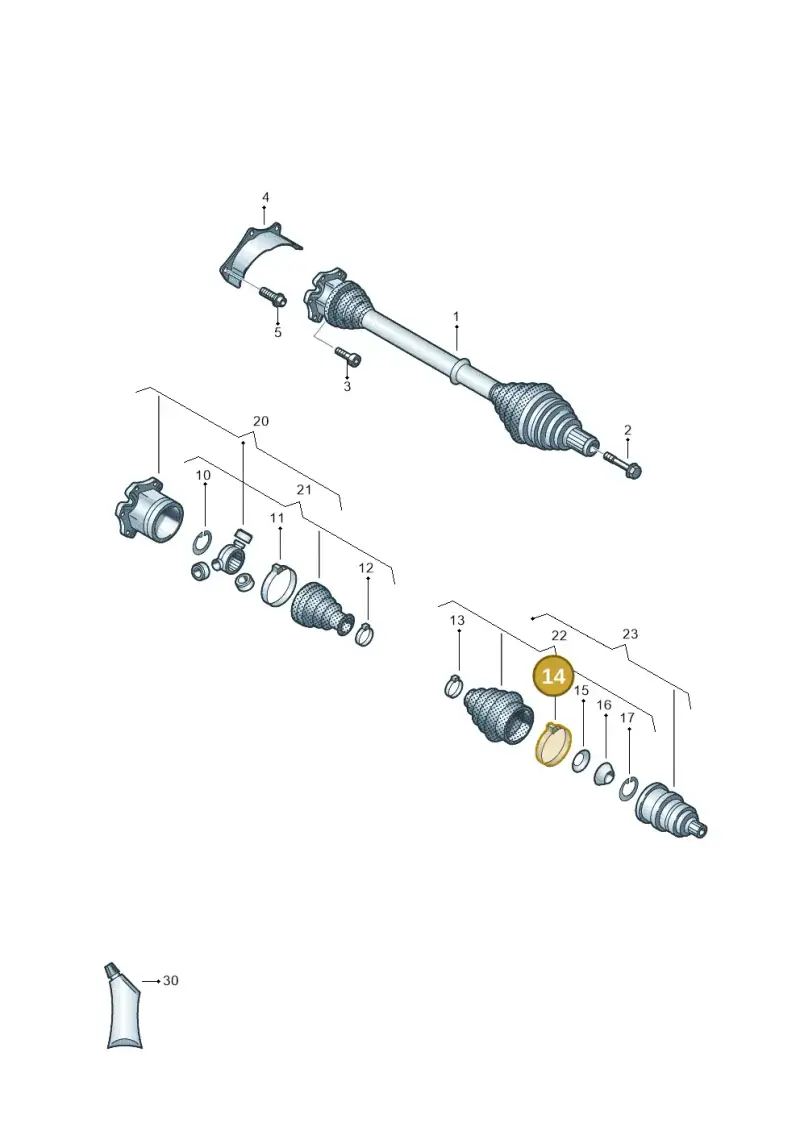 N91023501 — Volkswagen Jetta (2014-2017) diagram 460407650, position 14