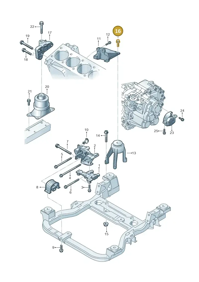 N91023602 — Volkswagen Transp. caravelle (2008-2009) diagram 410199300, position 16