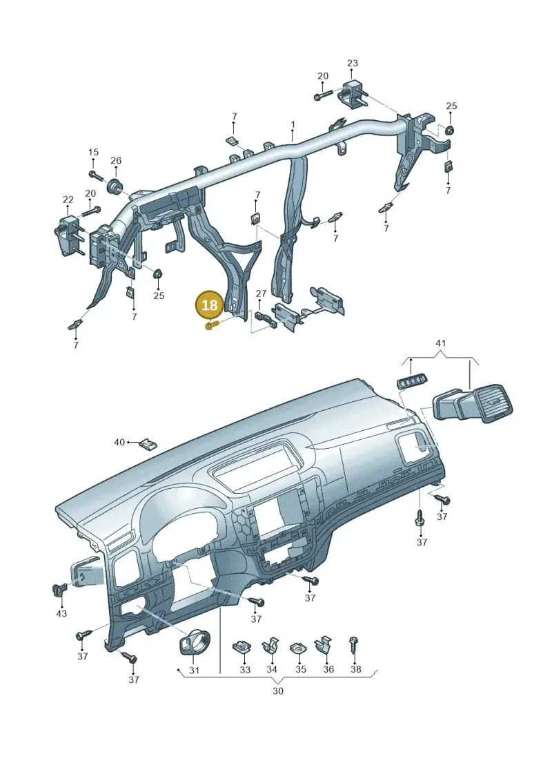 N91033301 — Volkswagen Sharan BlueMotion (2015-2022) diagram 689857000, position 18
