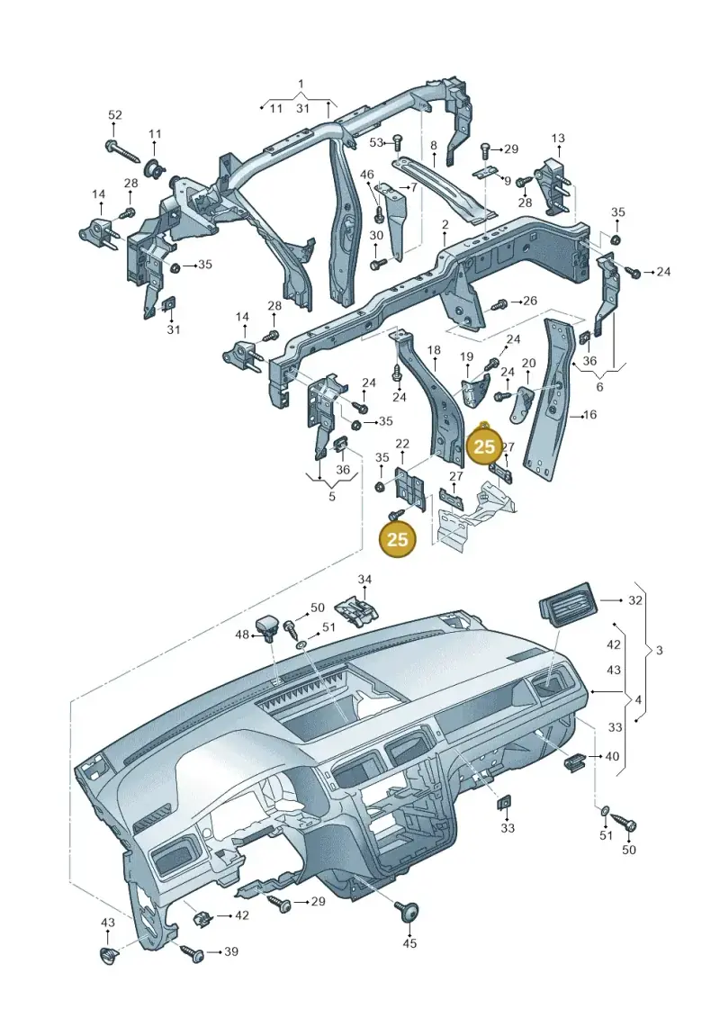 N91033301 — Volkswagen Caddy kombi (2015-2020) diagram 866857000, position 25