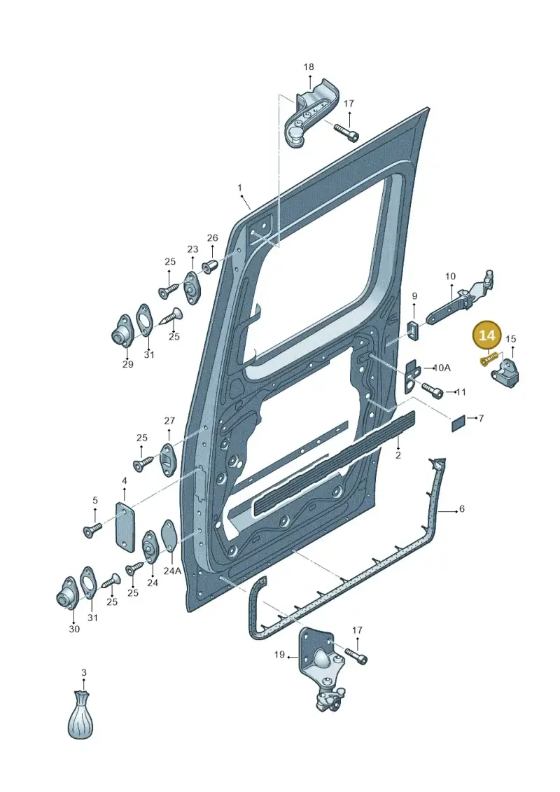 N91034202 — Volkswagen Caddy kombi (2015-2020) diagram 443843000, position 14