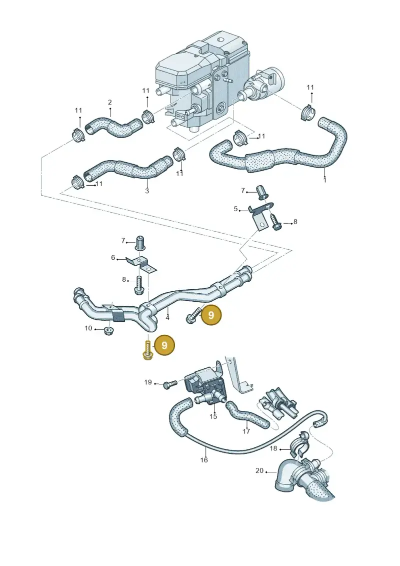 N91035002 — Volkswagen Transp. caravelle (2008-2009) diagram 410819600, position 9